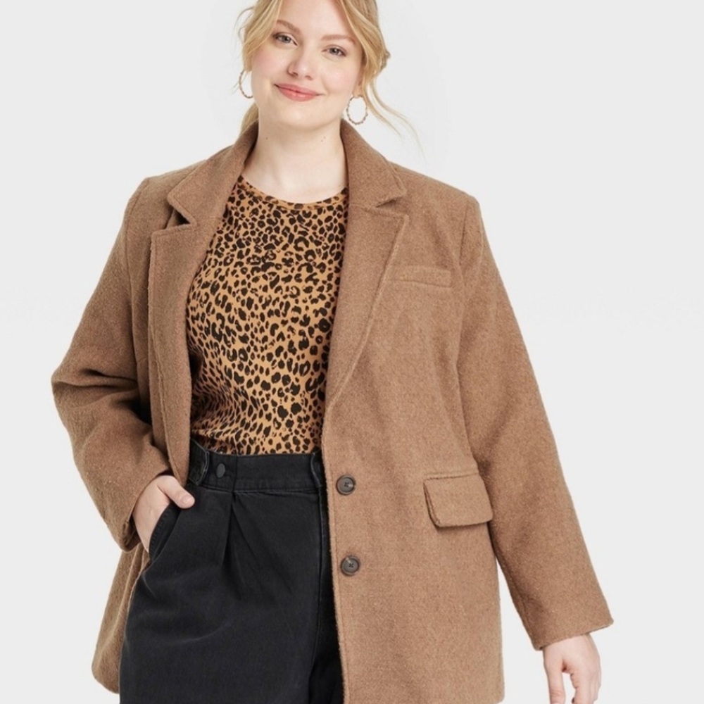 Women's Oversized Blazer - Universal Thread Tan XXL - Picture 1 of 1